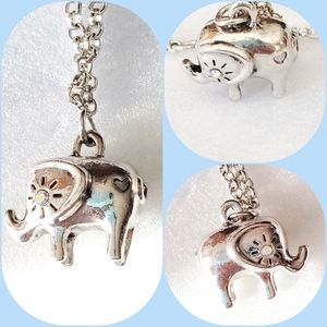 Silver Elephant Rolo Chain Charm Bracelet